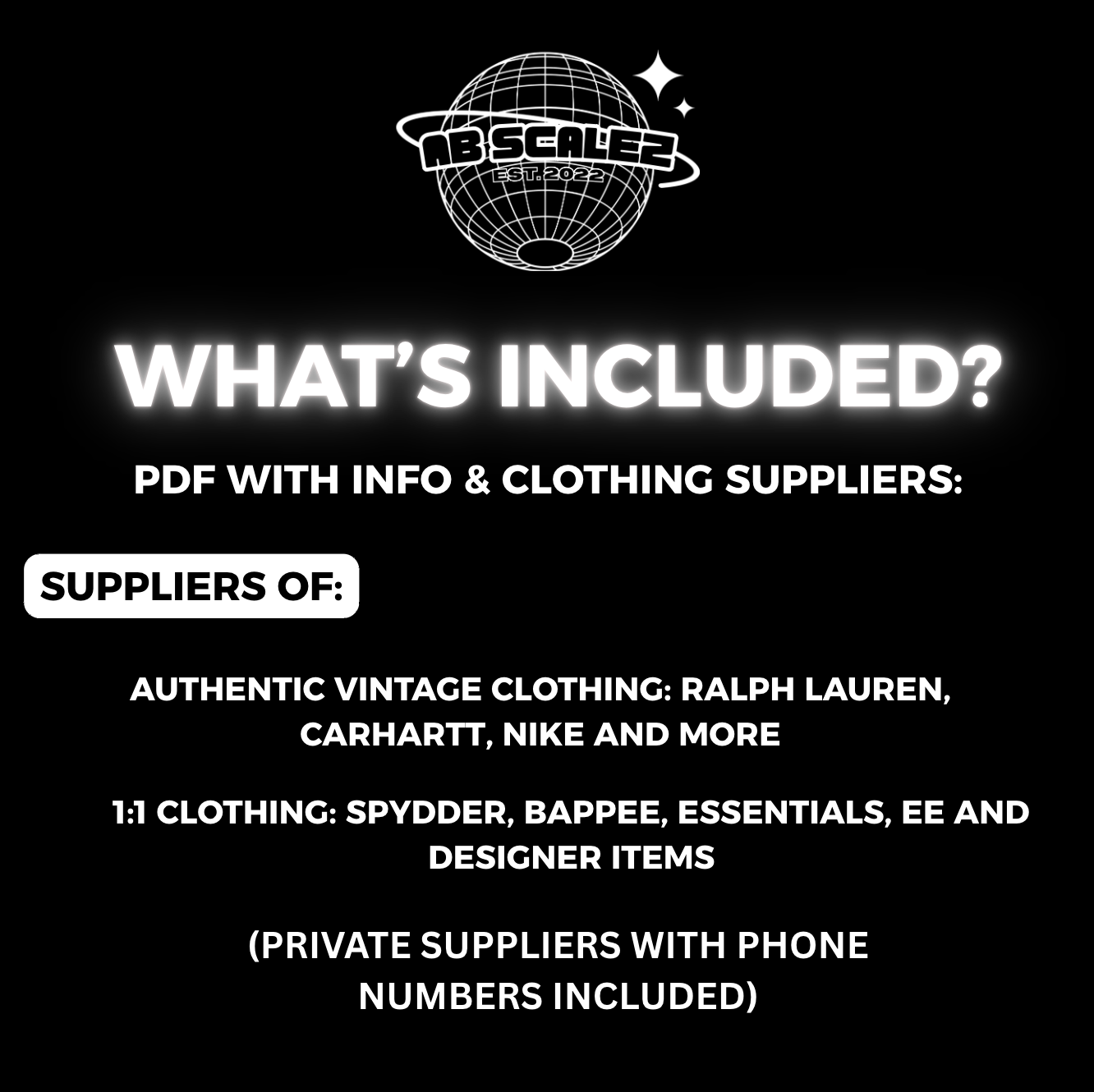 CLOTHING SUPPLIERS